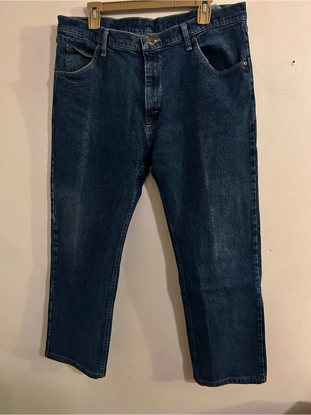 Wrangler Straight Leg Dark Blue Denim Jeans